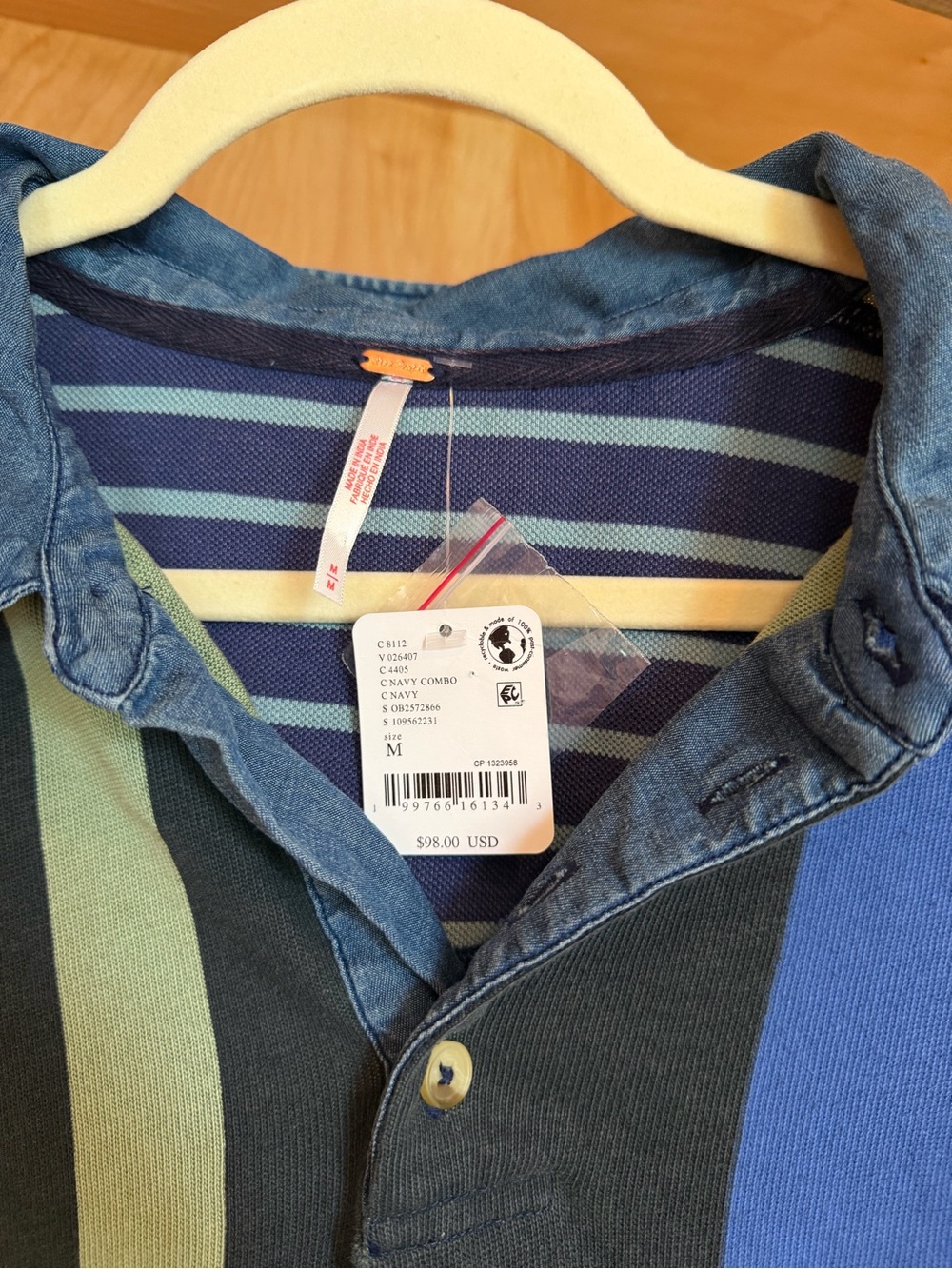 Free People Harbor Stripped Top - Black, Blue & Green - Picture 3 of 4